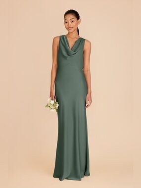 Birdy Grey Bonnie Satin Dress Eucalyptus XL NWT Cowl Neck Open Back